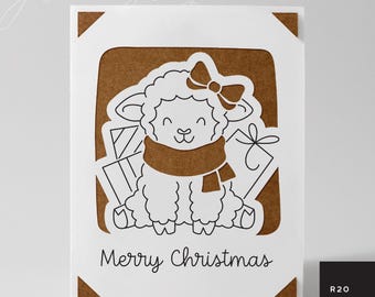Christmas Lamb Insert Card SVG | R20 Cricut Joy Card Design (Digital Download)