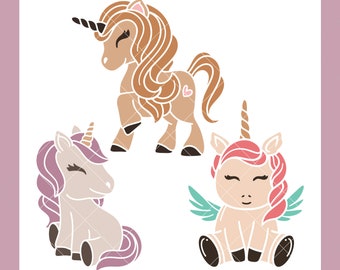 Cute Unicorns SVG, Unicorn Clipart PNG, Full body Unicorn SVG, Unicorn Svg Bundle, Unicorn Cut File for Cricut, Digital Download Svg, Png
