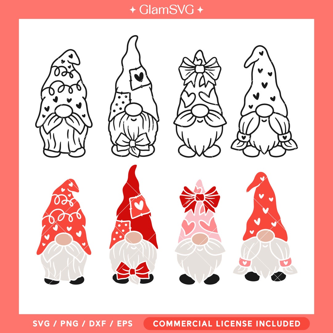 Valentine Gnomes SVG Bundle | Valentine's Day SVG Cut Files for Cricut ...
