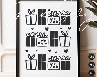 Christmas Presents SVG | Christmas Gifts SVG Cut Files for Cricut | Holiday SVG File | Digital Download