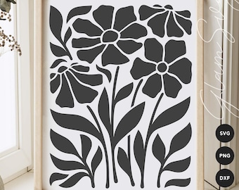 Boho Flowers SVG | Botanical SVG | Floral Home Decor SVG Cut Files for Cricut | Digital Download