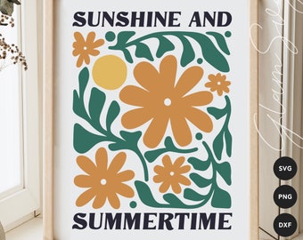 Sunshine and Summertime SVG | Summer SVG Cut Files for Cricut | Flower Market SVG | Summer Vibes Svg | Digital Download