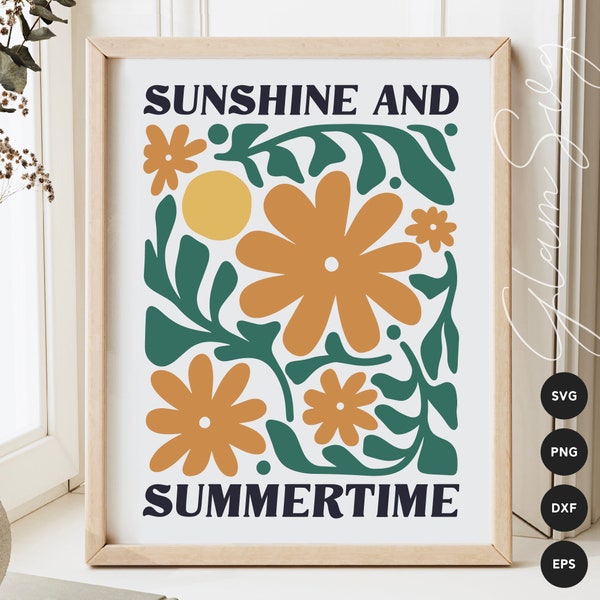 Sunshine and Summertime SVG | Summer SVG Cut Files for Cricut | Flower Market SVG | Summer Vibes Svg | Digital Download
