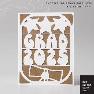Abitur 2025 Einlegekarte SVG | R20 Cricut Joy Einlegekarte SVG | Abschlusskarte für Cricut Card Mats & Standard Mats | Karte SVG-Vorlage einfügen