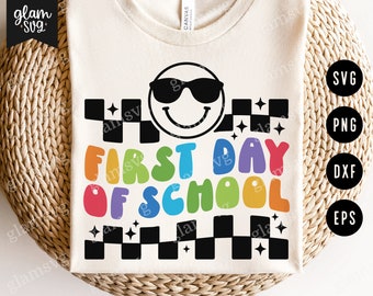 First Day of School SVG | Retro Back to School SVG Cut Files for Cricut | Digital Download