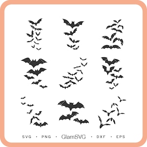 Flying Bats SVG Bundle | Halloween SVG Cut Files for Cricut | Digital Download