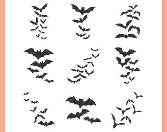 Flying Bats SVG Bundle | Halloween SVG Cut Files for Cricut | Digital Download