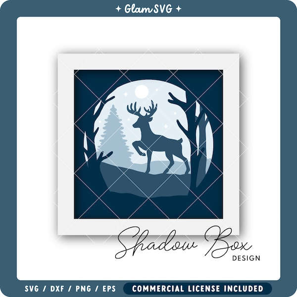 Deer Shadow Box SVG | Winter Scene Shadow Box SVG Cut Files for Cricut | Digital Download Deer Shadow Box SVG | Winter Scene Shadow Box SVG Cut Files for Cricut | Digital Download