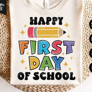 Happy First Day of School SVG | Back to School SVG Cut Files for Cricut | Digital Download