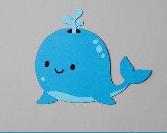 Whale Paper Piecing SVG | Sea Animal Layered Paper SVG | Cardstock Project | Scrapbooking SVG Cut Files for Cricut | Digital Download