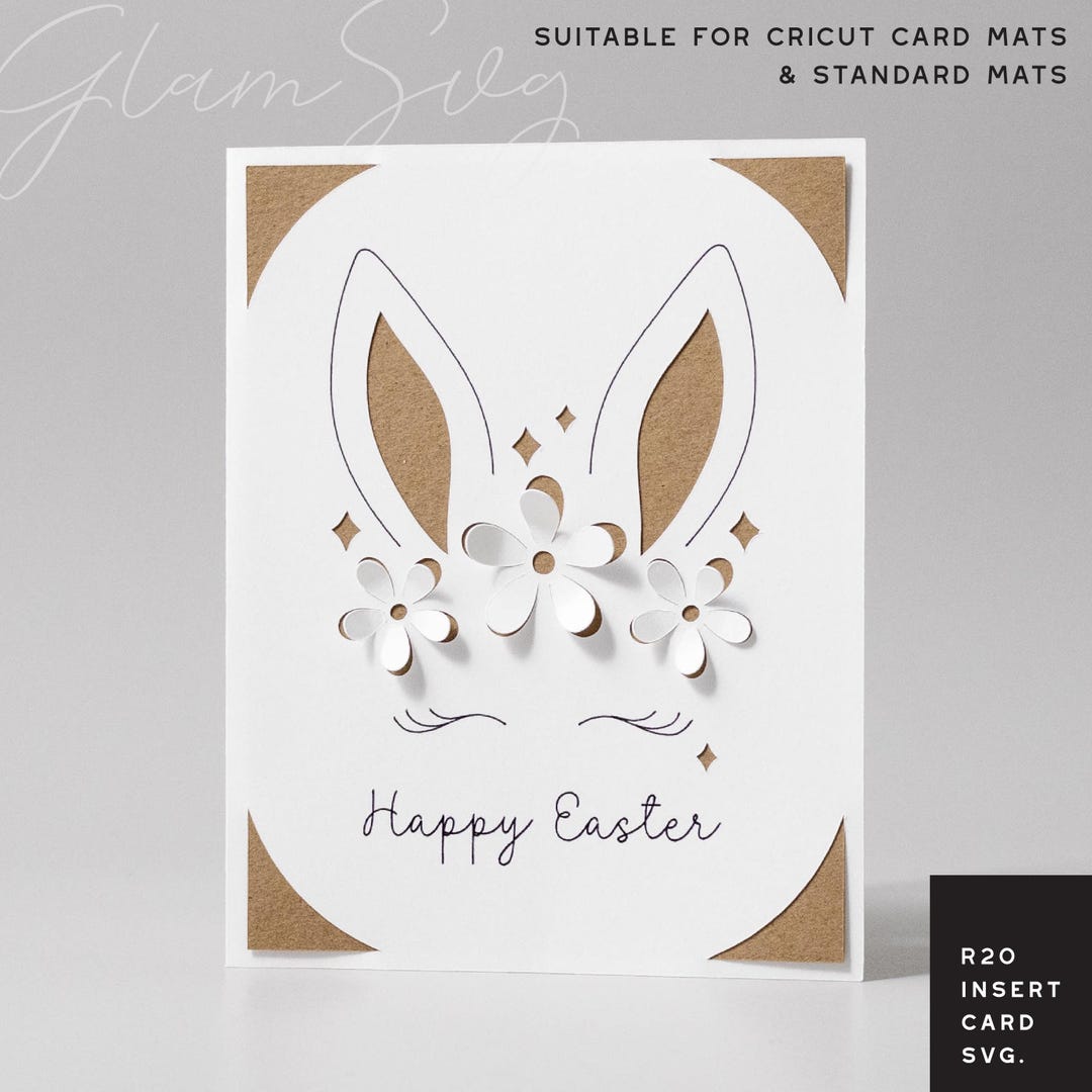Happy Easter R20 Insert Card SVG | Easter Bunny Card for Cricut Card ...