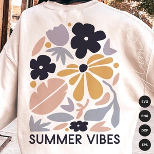 Zomervibes SVG | Zomer SVG gesneden bestanden voor Cricut | Bloemenmarkt SVG | Tropische Vibes Svg | Digitaal downloaden