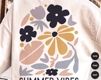 Summer Vibes SVG | Summer SVG Cut Files for Cricut | Flower Market SVG | Tropical Vibes Svg | Digital Download