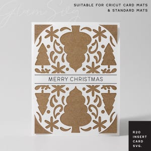 Christmas Insert Card SVG | Scandinavian Christmas Card for Cricut Card Mats & Standard Mats | Merry Christmas SVG | R20