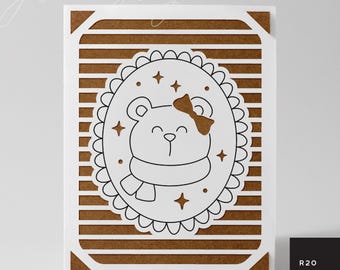 Winter Bear Insert Card SVG | R20 Cricut Joy Card Design (Digital Download)