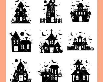 Haunted Houses SVG Bundle | Halloween SVG Cut Files for Cricut | Digital Download