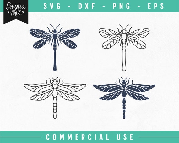 Dragonfly SVG Dragonfly Silhouette Hand Drawn Dragonflies | Etsy