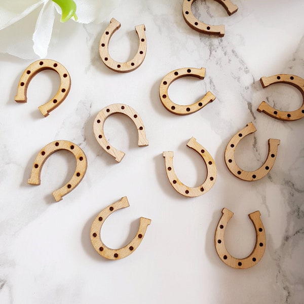 Lucky Horseshoe Wood Table Confetti Rustic Romantic Engagement Bridal Shower Hen Party Valentine’s Day Décor Sprinkle Ideas