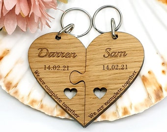 Heart keyring two halves shop