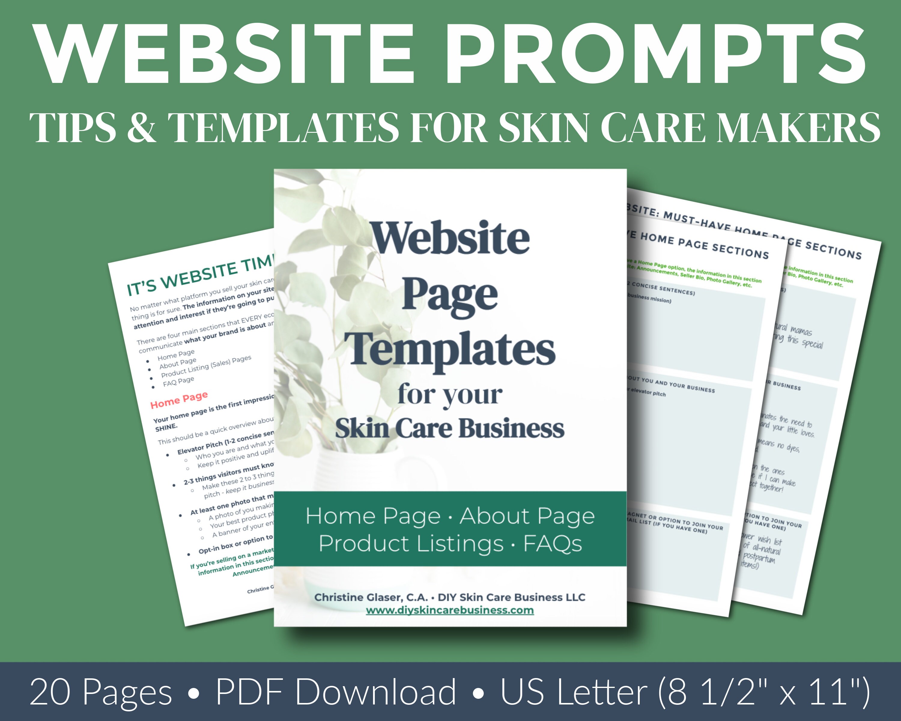 site Copy Tips for Your Skin Care Business Ebook and Etsy UK