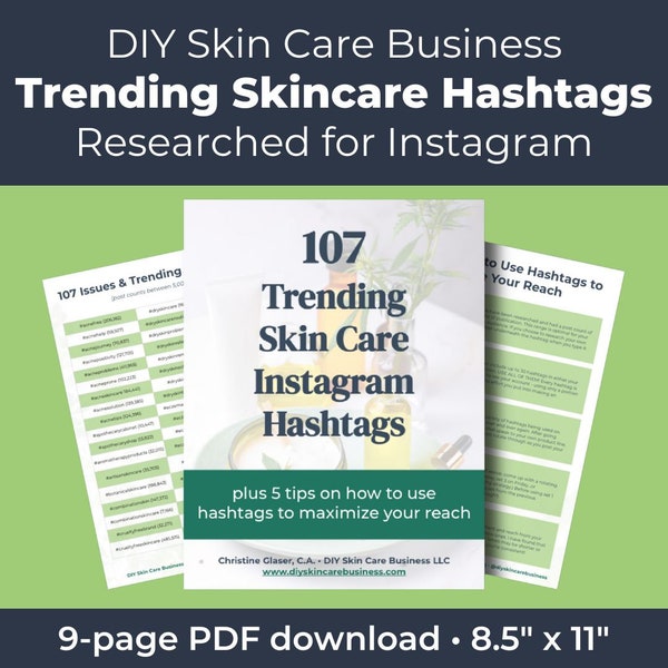 107 Skin Care Instagram Hashtags • Includes Skin Issues (Dry Skin, Eczema, Acne) & Trending Phrases (Green Skin Care, Indie Beauty, Glowing)