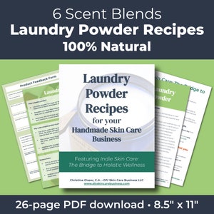 Laundry Powder Recipe, 100% Natural (Make & Sell Online) • DIY Laundry Soap for Handmade Skin Care Businesses • Concentrated, Sustainable