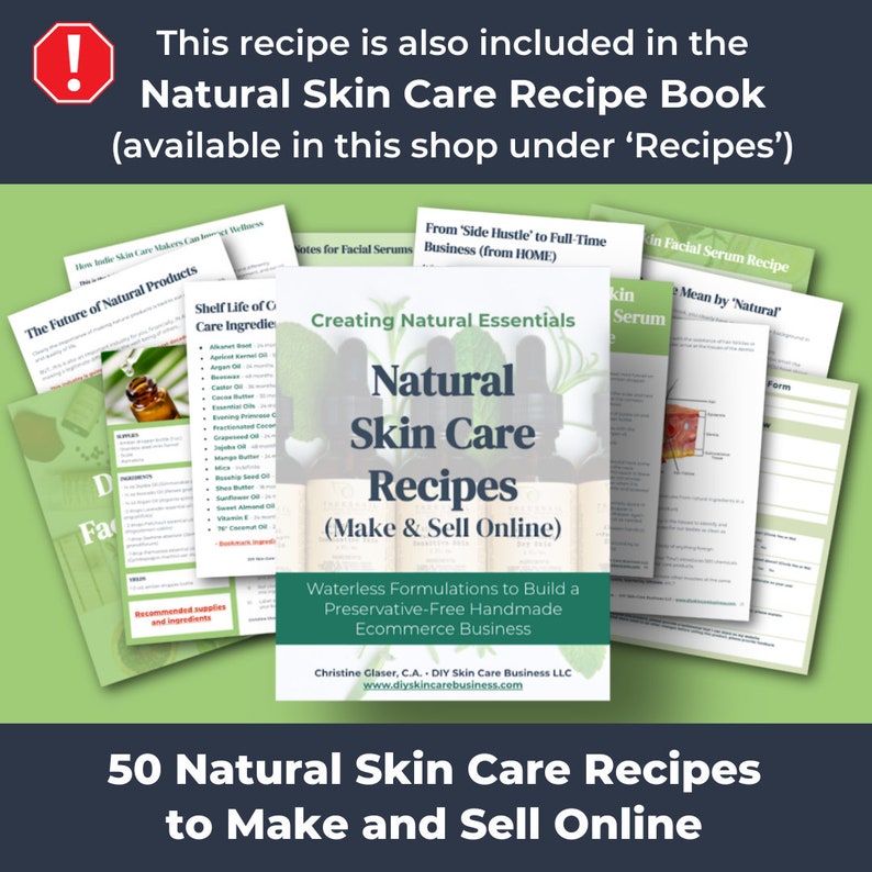 Normal Skin Facial Serum Recipe, 100% Natural Make & Sell Online DIY Serum for Handmade Skin Care Businesses Nourish, Repair, Tone image 5