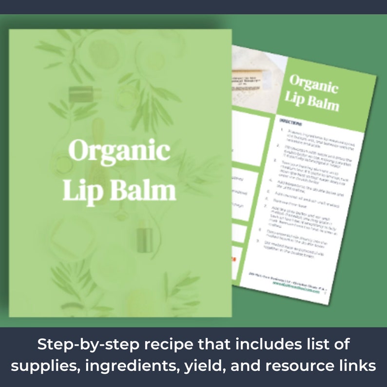 Organic Lip Balm Recipe, 100% Natural to Make & Sell Online DIY Chapstick Recipe with 24 Scent Blends for Handmade Skin Care Businesses image 2