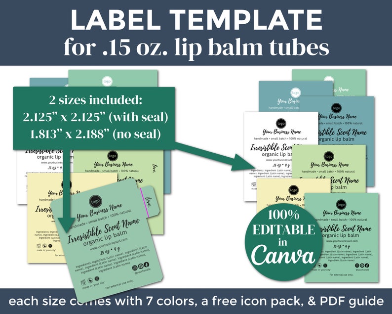 Editable Lip Balm Label Template DIY Skin Care Label With Etsy UK