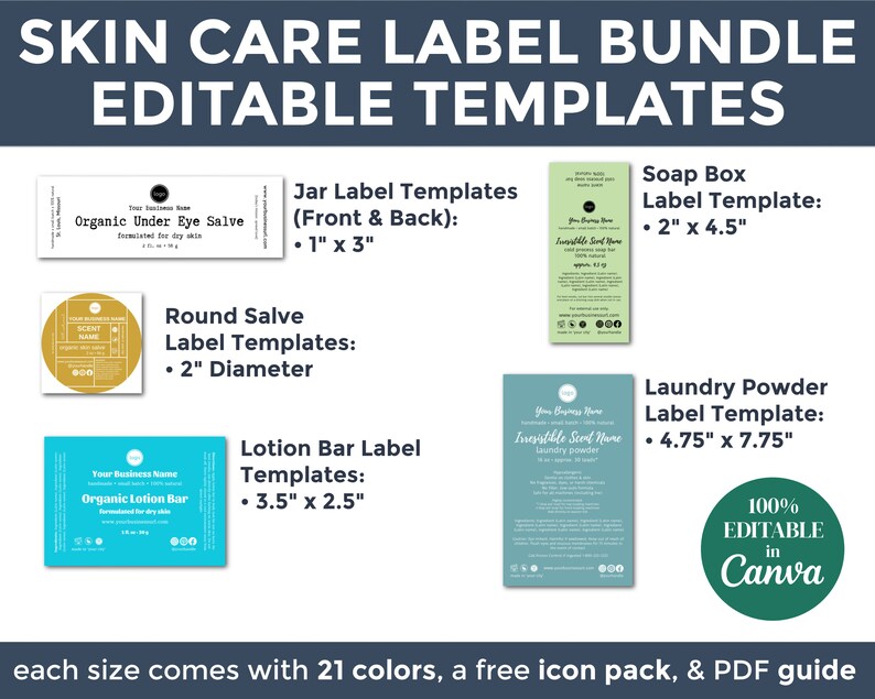 55 Skin Care Label Templates for Handmade Businesses - Etsy