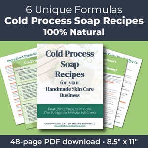 Cold Process Soap Recipes, 100% Natural (to Make & Sell Online) • 6 CP Soap Recipes for Handmade Skin Care Business • DIY Soaping Tutorials