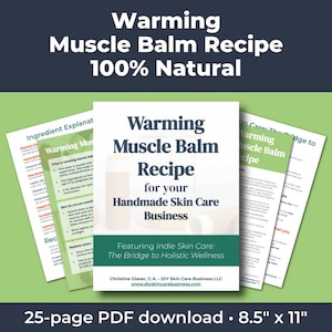 Warming Muscle Balm Recipe, 100% Natural (Make & Sell Online) • DIY Lotion Bar for Muscle Soreness, Menstrual Cramping, and Surface Bruises