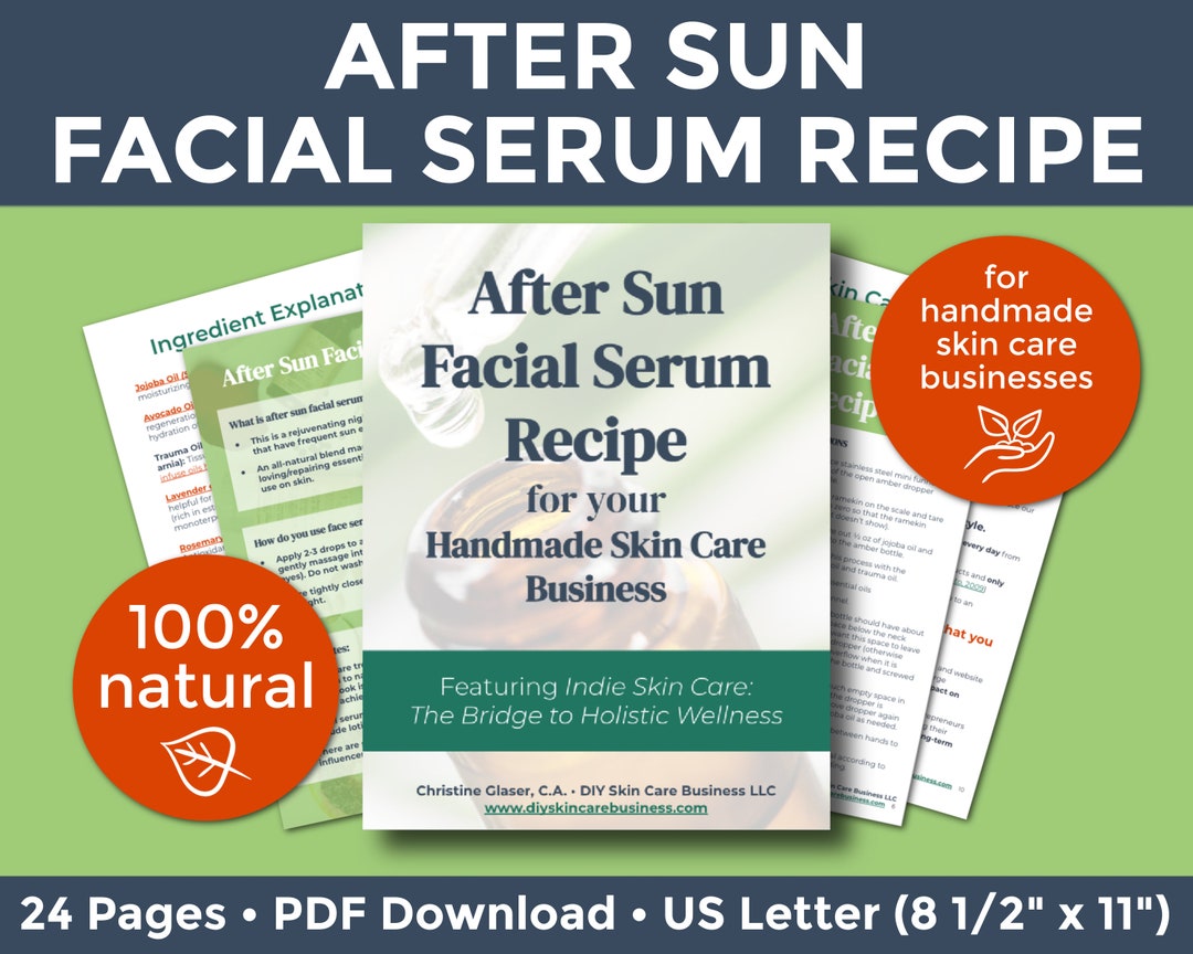 After Sun Facial Serum Recipe 100 Natural make and Sell Etsy