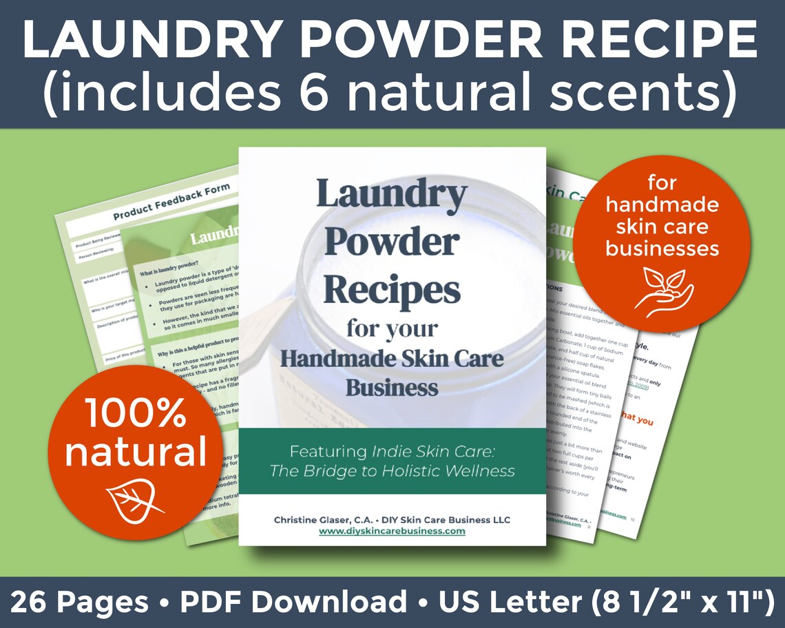 Laundry Powder Recipe 100 Natural make & Sell Online DIY Etsy
