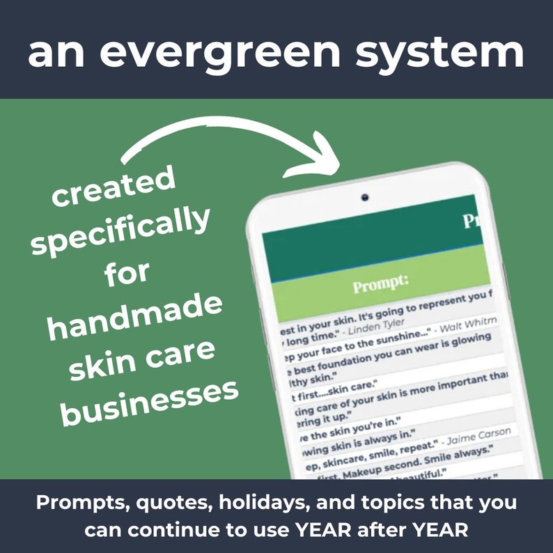 DIY Skin Care Social Media Calendar for Handmade Businesses Evergreen Social Media Ideas & Prompts Marketing Strategy/Content Planner image 2