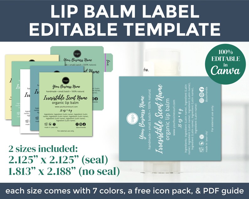 Editable Lip Balm Label Template DIY Skin Care Label With Etsy UK