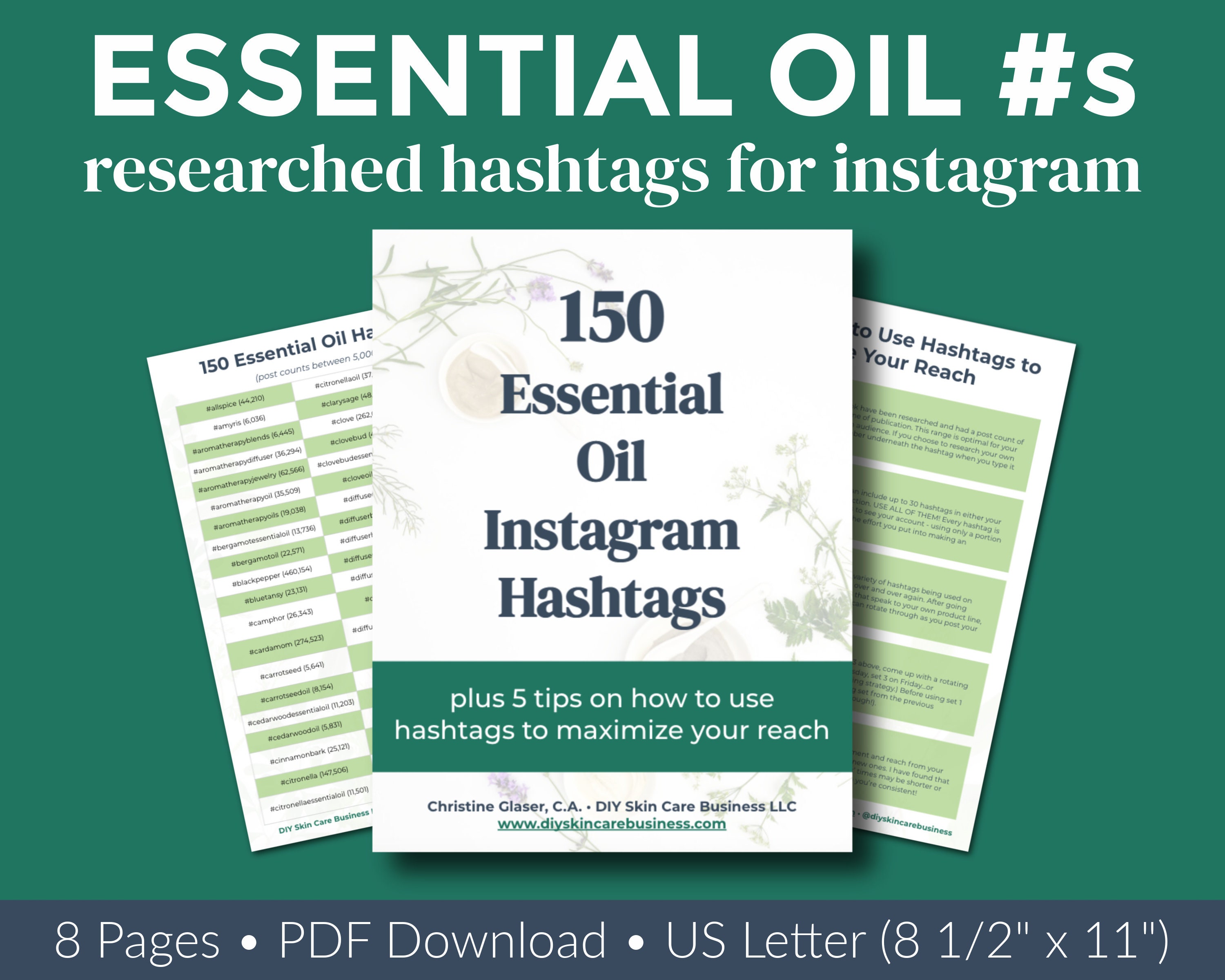 150 Essential Oil Instagram Hashtags Instagram Marketing Etsy