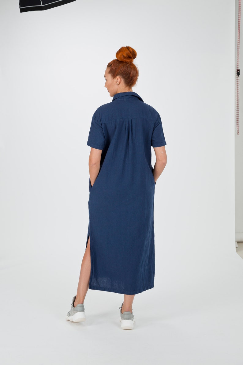 Women Linen dress Linen dress with pockets Linen dress with buttons