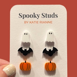 Spooky Stud Earrings | Halloween Earrings | Bat Earrings | Pumpkin Earrings | Spooky Earrings | Halloween Jewellery | Halloween Accessories