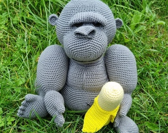 Crochet pattern gorilla Kong with Banana - English Pattern