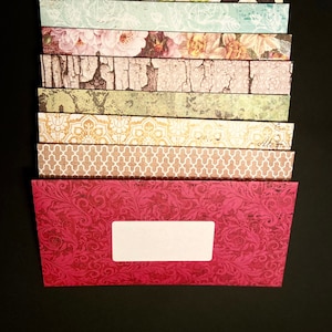 Vintage florals envelopes, chevron, snail mail, happy mail, letter writing, pen pal, handmade envelopes, lined envelopes, pack of 10