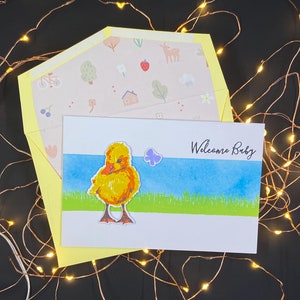 Welcome Baby Duckling Card Handmade