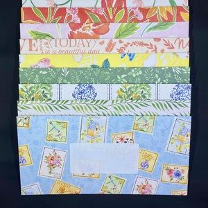 Antike Garten Umschläge, Blumen, Briefmarken, Briefpost, glückliche Post, Briefschreiben, Brieffreund, handgemachte Briefumschläge gefüttert, 10er Pack