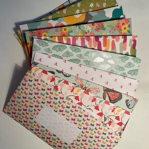 Enveloppes sanctuaire des papillons, fleurs, courrier postal, courrier joyeux, écriture de lettres, correspondant, enveloppes faites main, enveloppes doublées, lot de 10