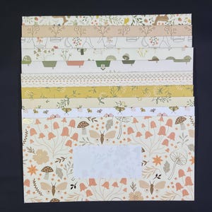 Rustic whispers envelopes, woodland animals, mushrooms, snail mail, letter writing, pen pal, handmade envelopes, lined envelopes, pack of 10