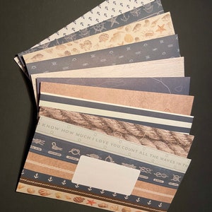 Nautical envelopes, ocean, sailing, travel, snail mail, happy mail, letter writing, pen pal, handmade envelopes, lined envelopes, pack of 10
