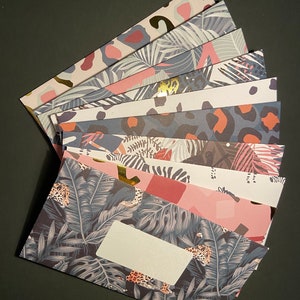 Enveloppes exotiques, léopard, zèbre, jungle, courrier postal, courrier heureux, écriture de lettres, correspondant, enveloppes faites main, enveloppes doublées, lot de 10