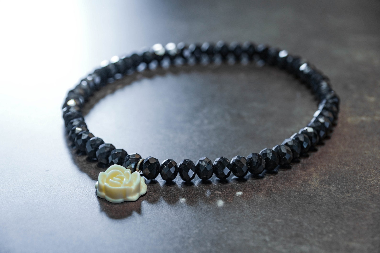 Beaded Costume Jewelry Necklace of Bold Black Beads and a Etsy