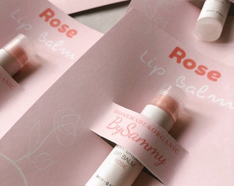 Rose Lip Balm Holder for Canva, lip balms cards, printable cards, digital art, Canva templates