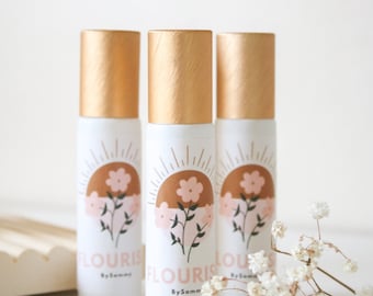 Flourish Perfume Oil Roller, Country Garden Fragrance, Aromatherapy Roll On, Pulse Point, Perfect Gift, natural, essential oils, 10 ml
